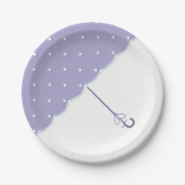 Lavender Baby Shower Paper Plate (Front)
