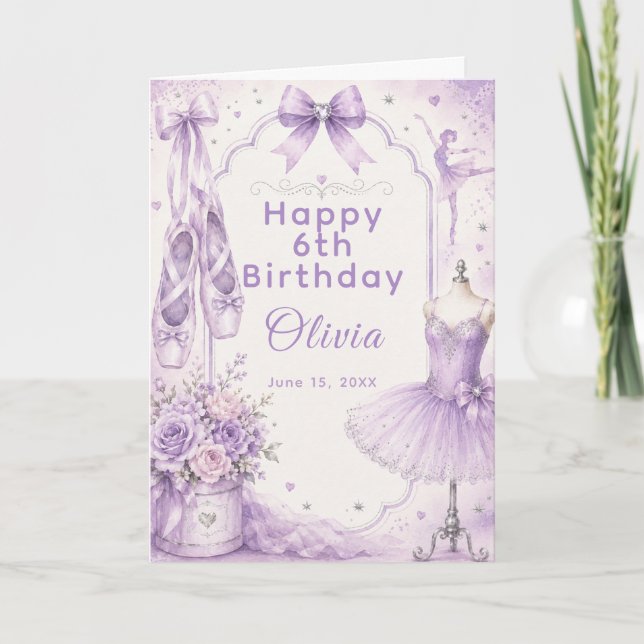 Lavender Ballet Tutu Party Card (Front)