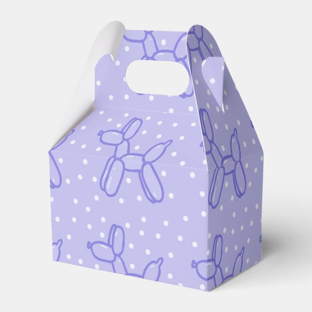 Lavender Balloon Dog Favour Boxes (Front Side)