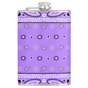 Lavender Bandanna Paisley Country Hip Hop Cowboy Flask