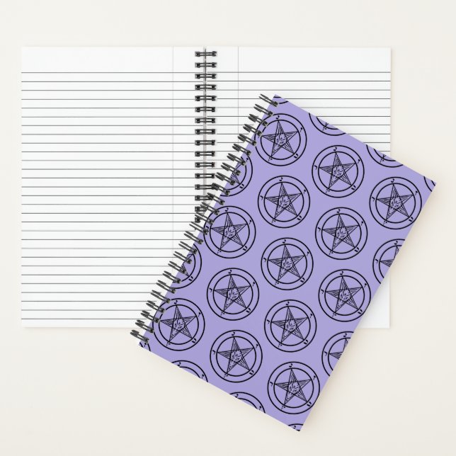 Lavender Baphomet Pentagram Satanic Spiral  Notebook (Inside)