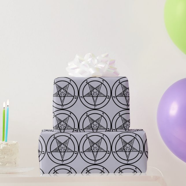 Lavender Baphomet Pentagram Satanic Wrapping Paper (Party Gifts)