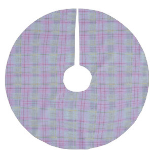 Lavender Barefoot Plaid Tree Skirt