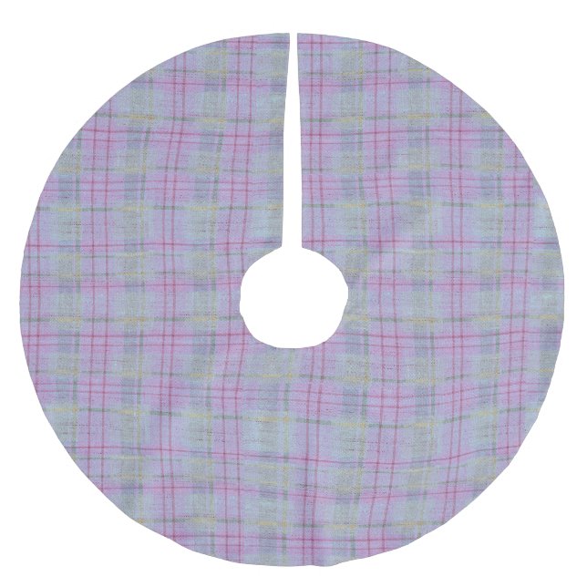 Lavender Barefoot Plaid Tree Skirt (Front)