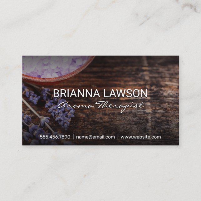 Lavender Bath Salt | Dried Plant Business Card (Front)