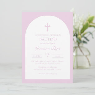 Lavender Bautizo Invitación Baptism Invitation