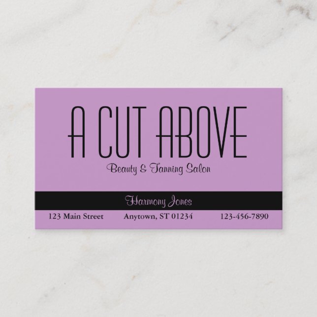 Lavender Beauty Salon Business Card (Front)