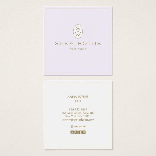 Lavender Beauty Salon Professional  Monogram (Front & Back)