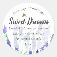 Lavender Bee Essential Oil Aromatherapy Label