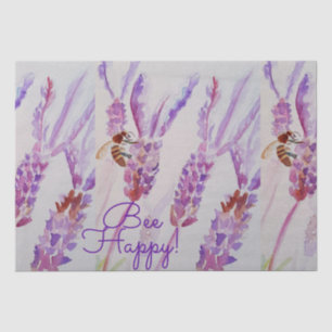 Lavender Bee Happy Herb Watercolor Flower Tissue Paper