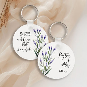 Lavender Bible Verse Christian Wedding Guest Favou Key Ring