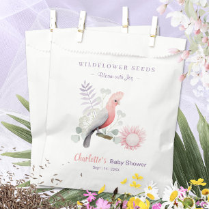 Lavender Bird Baby Shower Wildflower Seed Favour Bag