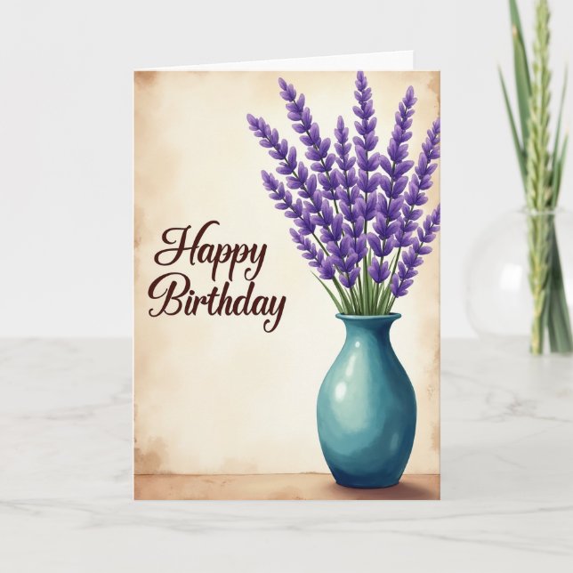 Lavender Birthday Bloom Card (Front)