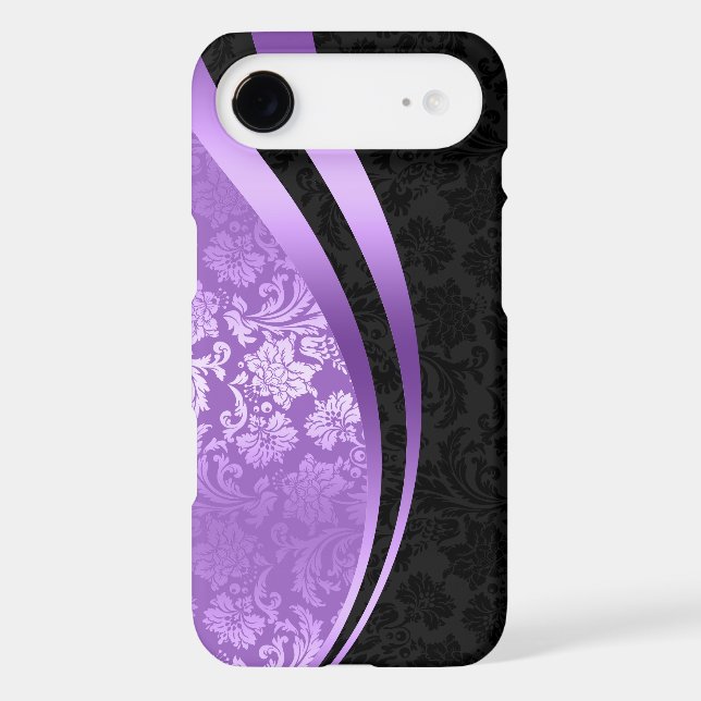 Lavender & black damasks dynamic stripes Case-Mate samsung galaxy case (Back)