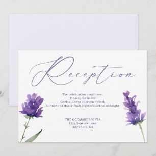 Lavender Bliss Elegant Watercolor Reception Card