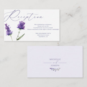 Lavender Bliss Elegant Watercolor Reception Card