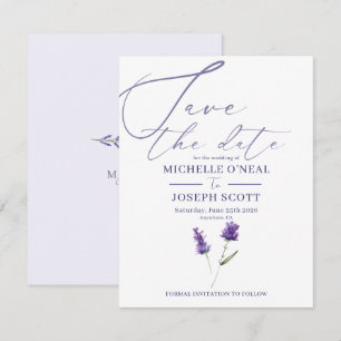 Lavender Bliss Elegant Watercolor Wedding Save The Date