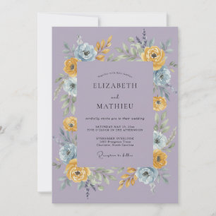 Lavender Blissful Botanical Wedding Invitation