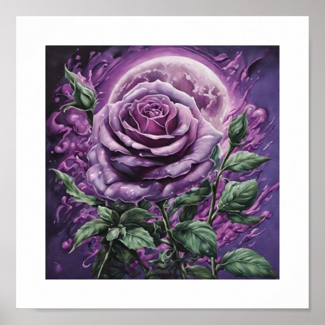 Lavender Blood-Moon Rose Poster (Front)