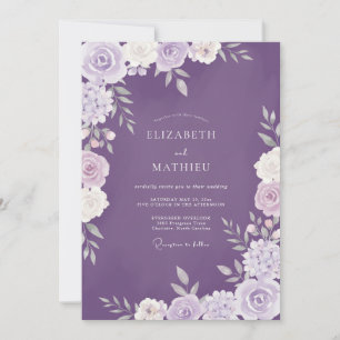 Lavender Bloom Flourish Wedding Invitation