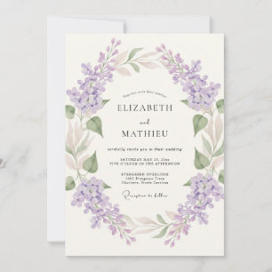 Lavender Bloom Garland Wedding Invitation