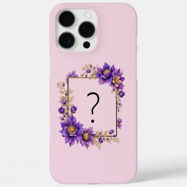 Lavender Bloom : Monogrammed Initial '?'  Case-Mate iPhone Case (Back)