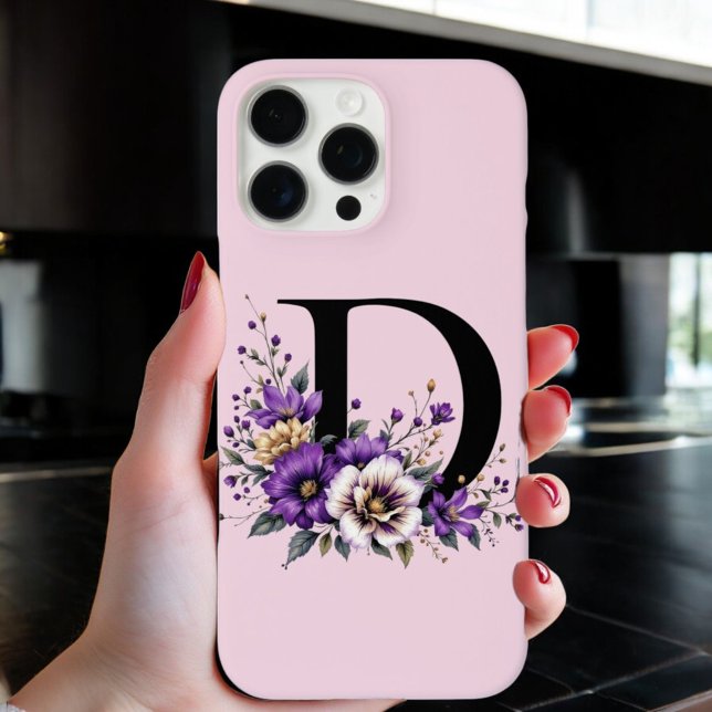 Lavender Bloom : Monogrammed Initial 'D'  Case-Mate iPhone Case (Creator Uploaded)