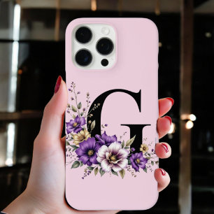 Lavender Bloom : Monogrammed Initial 'G'  iPhone 16 Pro Max Case
