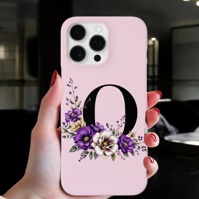 Lavender Bloom : Monogrammed Initial 'O'  Case-Mate iPhone Case (Creator Uploaded)