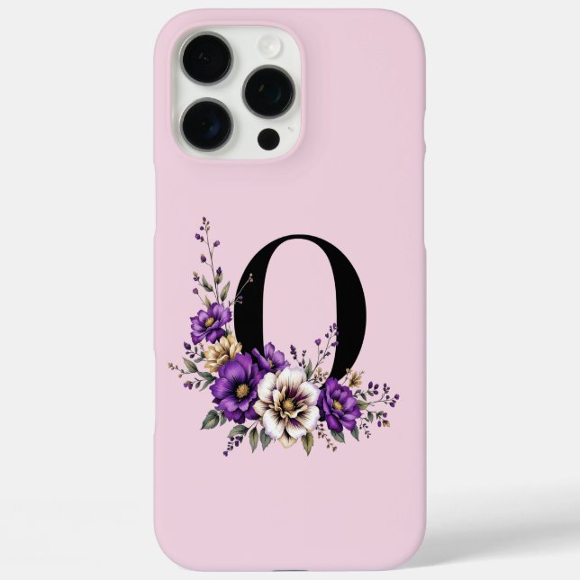 Lavender Bloom : Monogrammed Initial 'O'  Case-Mate iPhone Case (Back)