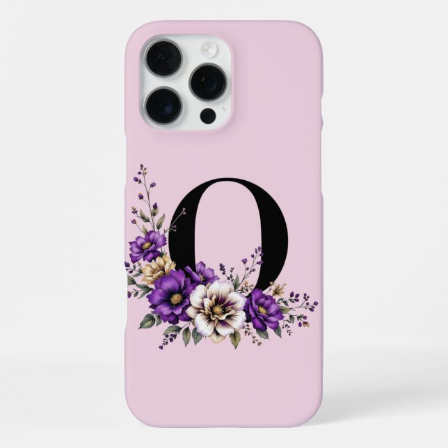 Lavender Bloom : Monogrammed Initial 'O'  iPhone Case (Back)