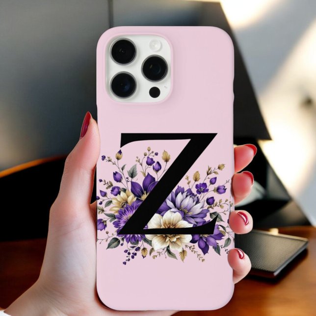 Lavender Bloom : Monogrammed Initial 'Z'  Case-Mate iPhone Case (Creator Uploaded)