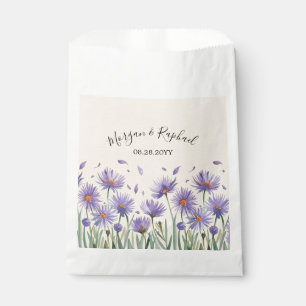 Lavender Bloom Watercolor Wildflower Wedding Favour Bag