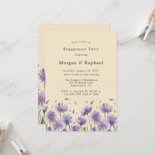 Lavender Bloom Wildflowers Engagement Party Invitation
