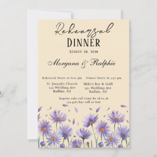 Lavender Bloom Wildflowers Rehearsal Dinner Invitation