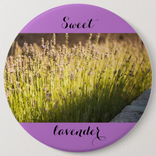 Lavender blooming 6 cm round badge