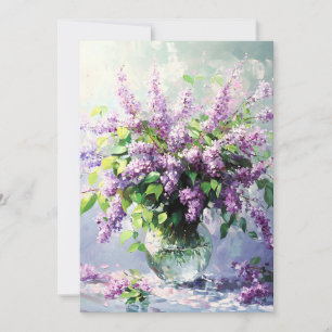 Lavender Blooming Lilac Bouquet Announcement