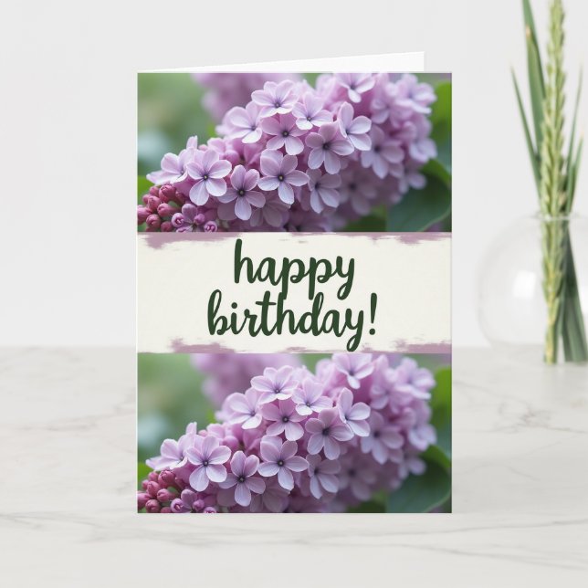 Lavender Blossom Birthday Card (Front)