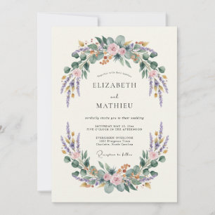 Lavender Blossom Botanical Wedding Invitation