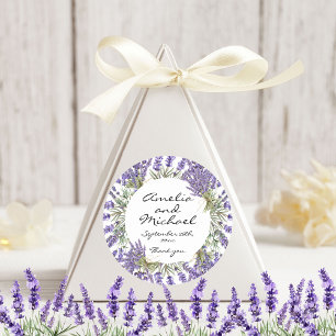 Lavender Blossom Garden Wedding Classic Round Sticker