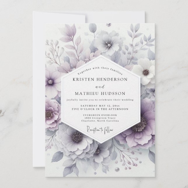 Lavender Blossom Romance Wedding Invitation (Front)
