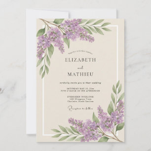 Lavender Blossom Romantic Wedding Invitation