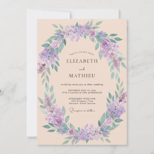 Lavender Blossom Spring Wedding Invitation