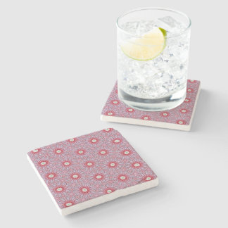 Lavender Blossom Tile Pattern Stone Coaster