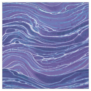 Lavender Blue Abstract Waves Pattern Fabric