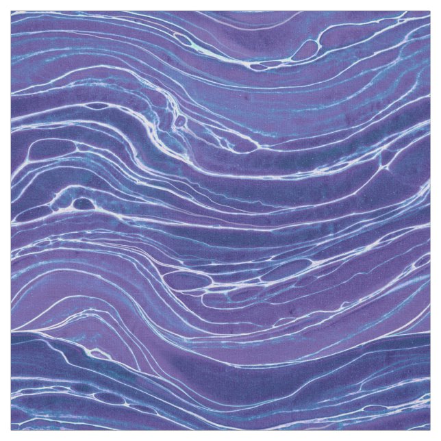 Lavender Blue Abstract Waves Pattern  Fabric (Swatch)