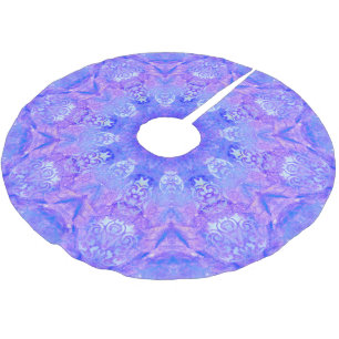Lavender Blue and Snow Pattern  Brushed Polyester Tree Skirt