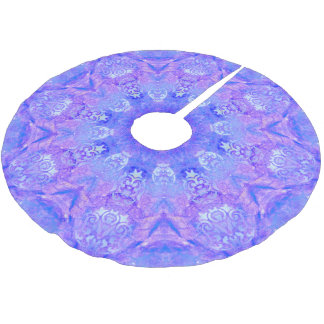 Lavender Blue and Snow Pattern  Brushed Polyester Tree Skirt
