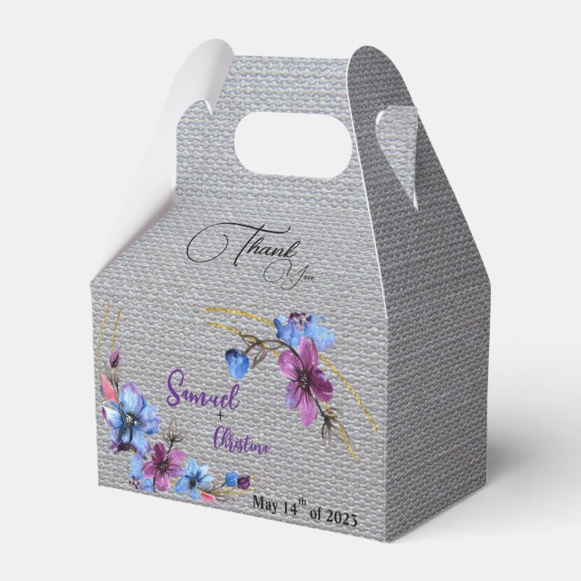 lavender Blue Favour Box (Front Side)