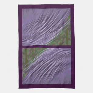 Lavender Blue Feathers Tea Towel